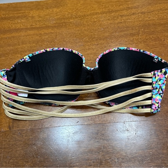 Victoria’s Secret Confetti Neon Bandeau Bikini Top Size 36B swim - Picture 2 of 6